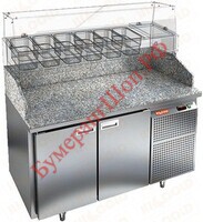 Стол холодильный для пиццы HiCold PZ3-11/SN (каменная столешница + витрина) - БумерангШоп.РФ - Всё для торговли и общепита