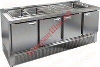 Стол холодильный для салатов HiCold SLE3-1111GN (без крышки) - БумерангШоп.РФ - Всё для торговли и общепита