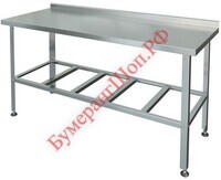 Стол пристенный (с бортом) СПП 18*8 (нерж.) - БумерангШоп.РФ - Всё для торговли и общепита