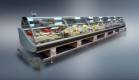 Холодильная витрина Диона ВУ-21 250 (на пластиковых тумбах) - БумерангШоп.РФ - Всё для торговли и общепита