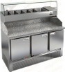 Стол холодильный для пиццы HiCold PZE3-111/GN (каменная столешница + витрина) - БумерангШоп.РФ - Всё для торговли и общепита