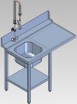 Стол предмоечный СПМФ-7-1 для фронтальной посудомоечной машины (1160х690 мм) душ-стойка - БумерангШоп.РФ - Всё для торговли и общепита