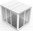 Холодильная камера "шип-паз" со стеклопакетом 1,96х1,96х2,2 (ст.блок по 2 смежным сторонам / дверь стекл. одноств. по стороне 1,96) - БумерангШоп.РФ - Всё для торговли и общепита
