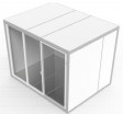 Холодильная камера "шип-паз" со стеклопакетом 1,96х2,56х2,2 (ст.блок по 2 смежным сторонам / дверь стекл. одноств. по стороне 2,56) - БумерангШоп.РФ - Всё для торговли и общепита