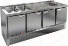 Стол холодильный для салатов HiCold SLE3-1111GN (без крышки) - БумерангШоп.РФ - Всё для торговли и общепита