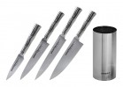 Набор кухонных ножей с подставкой Samura Bamboo SBA-05/K - БумерангШоп.РФ - Всё для торговли и общепита