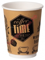 Стакан бумажный Классика-Опт 400 мл Coffee Time - БумерангШоп.РФ - Всё для торговли и общепита