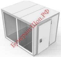 Холодильная камера "шип-паз" со стеклопакетом 1,96х2,26х2,2 (ст.блок по 2 смежным сторонам / дверь стекл. одноств. по стороне 2,26) - БумерангШоп.РФ - Всё для торговли и общепита