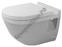 Унитаз подвесной с сиденьем Duravit Starck 3 42000900A1 (220009+006389) - БумерангШоп.РФ - Всё для торговли и общепита