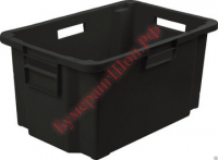 Ящик пластиковый мясной 52 л (черный) - БумерангШоп.РФ - Всё для торговли и общепита