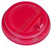 Крышка для стакана Атлас-Пак 90 мм красная с носиком - БумерангШоп.РФ - Всё для торговли и общепита