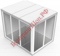 Холодильная камера "шип-паз" со стеклопакетом 1,36х1,36х2,2 (ст.блок по 2 смежным сторонам / двери стекл. по стороне 1,36) - БумерангШоп.РФ - Всё для торговли и общепита
