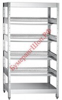 Стеллаж для сушки тарелок ССТ-4-2 (140 тарелок, с лотком для сбора воды) - БумерангШоп.РФ - Всё для торговли и общепита