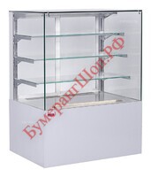 Витрина кондитерская UNIS Cube II Transparent 1000 жемчужно-белая - БумерангШоп.РФ - Всё для торговли и общепита