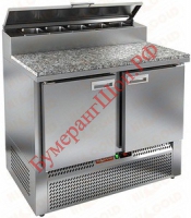 Стол холодильный для пиццы HiCold PZE2-11/GN (каменная столешница) - БумерангШоп.РФ - Всё для торговли и общепита