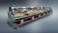 Холодильная витрина Диона ВН-21 1250 (на пластиковых тумбах) - БумерангШоп.РФ - Всё для торговли и общепита