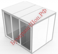 Холодильная камера "шип-паз" со стеклопакетом 1,36х1,66х2,2 (ст.блок с одностворчатой дверью по стороне 1,96) - БумерангШоп.РФ - Всё для торговли и общепита