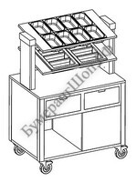Прилавок для столовых приборов Metalcarrelli 6900.A20R - БумерангШоп.РФ - Всё для торговли и общепита