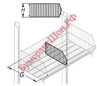 Разделитель для корз. 400*250 (Е) прямая - БумерангШоп.РФ - Всё для торговли и общепита